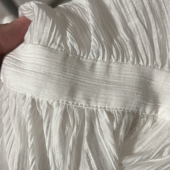 Tokya white linen cotton blend prairie dress small button front mild staining - Picture 6 of 8